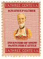 ignatious pilcher, inventor of snow pants for cattle